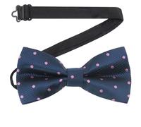 Luckyvestir Papillon per Uomo e Ragazzo, Papillon Blu e Rosa a Pois, Pre-legato per Smoking/Gilet, 4.52" X 2.36"