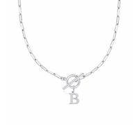 Luckywaqng Anche Toggle Clasp Capital A Z Initial Necklace for Women Hiphop Gold Alphabet Pendant Necklaces Thick Chain OT Buckle Necklace Multiple Collane Per (B, 11)