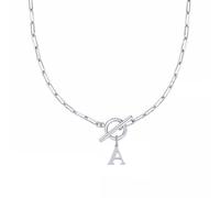 Luckywaqng Anche Toggle Clasp Capital A Z Initial Necklace for Women Hiphop Gold Alphabet Pendant Necklaces Thick Chain OT Buckle Necklace MultiCollane Per (A, 11)