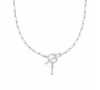 Luckywaqng Anche Toggle Clasp Capital A Z Initial Necklace for Women Hiphop Gold Alphabet Pendant Necklaces Thick Chain OT Buckle Necklace Multiple Collane Per (I, 11)