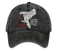 Luckywaqng Cappellino da baseball da uomo, stile retrò, Southeast Strong When You Go Through Deep Waters I Will Be with You Isaiah 43:2 Tennessee South North Print Baseball Cap Cap 62 cm, Nero ,