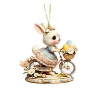 Luckywaqng Cestino organizzazione Easter Kawaii Bunny 2D acrilico Tag Easter Sweet Bunny Acrylic Keychain Car Accessories Backpack Pendants Easter Decorations Spring Scaffale da soffitto (B, S)