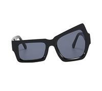 Luckywaqng Occhiali da sole polarizzati irregolari oversize per uomo donna vintage ombre di protezione della luce classici grandi occhiali da sole turchese, Nero , Einheitsgröße
