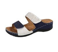 Luckywaqng Pantofole spesse da donna di frontiera di grandi dimensioni una parola bocca con sandali spessi scarpe da lavoro donna 40, azzurro, 41 EU