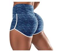 Luckywaqng Pole Dance, abbigliamento elasticizzato a vita alta, per allenarsi, yoga, corsa, yoga, neon, sexy, Y3-blu, M