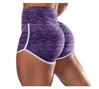 Luckywaqng Pole Dance, abbigliamento elasticizzato a vita alta, per allenarsi, yoga, corsa, yoga, neon, sexy, Y3-viola, S