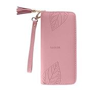 Luckywaqng Portafoglio alla moda con cerniera, tinta unita, per carte multiple, carta d'identità, borsa da donna, pochette uomo Jack, Colore: rosa., taglia unica