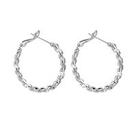 Luckywaqng Premium Sense Of Broken Silver Circle Earrings Women's Light Design Sense of Full Netroots Temperament Pull Design Earrings Ear Buckle Big Black, Taglia unica, Metallo, Nessuna pietra