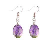 Luckywaqng Real Flower Tree Time Gem Handmade Baby's Breath Orecchini Lace Flower Birthday Carnival Incontri Eternal Flower Handmade Sweet Bloom, Taglia unica, Lega di acciaio, Nessuna pietra preziosa