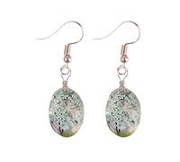 Luckywaqng Real Flower Tree Time Gem Handmade Baby's Breath Orecchini Lace Flower Birthday Carnival Incontri Eternal Flower Handmade Sweet Bloom, Taglia unica, Lega di acciaio, Nessuna pietra preziosa