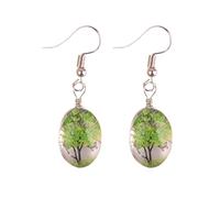 Luckywaqng Real Flower Tree Time Gem Handmade Baby's Breath Orecchini Lace Flower Birthday Carnival Incontri Eternal Flower Handmade Sweet Bloom, Taglia unica, Lega di acciaio, Nessuna pietra preziosa