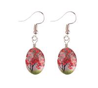 Luckywaqng Real Flower Tree Time Gem Handmade Baby's Breath Orecchini Lace Flower Birthday Carnival Incontri Eternal Flower Handmade Sweet Bloom, Taglia unica, Lega di acciaio, Nessuna pietra preziosa