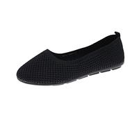 Luckywaqng Scarpe da ballerina da donna, a maglia, con punta tonda, per il tempo libero, leggere, per attività all'aria aperta, con mocassini rotondi, traspiranti, in tessuto, Z Schwarz3, 38 EU