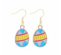 Luckywaqng Simpatici orecchini Bunny Dangling Happy Easter Egg carota orecchini pasquali simpatici orecchini adesivi ragazza, Taglia unica, Lega di acciaio, Nessuna pietra preziosa