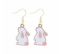 Luckywaqng Simpatici orecchini Bunny Dangling Happy Easter Egg carota orecchini pasquali simpatici orecchini adesivi ragazza, Taglia unica, Lega di acciaio, Nessuna pietra preziosa