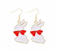 Luckywaqng Simpatici orecchini Bunny Dangling Happy Easter Egg carota orecchini pasquali simpatici orecchini adesivi ragazza, Taglia unica, Lega di acciaio, Nessuna pietra preziosa