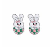 Luckywaqng Simpatici orecchini Bunny Dangling Happy Easter Egg carota orecchini pasquali simpatici orecchini adesivi ragazza, Taglia unica, Lega di acciaio, Nessuna pietra preziosa