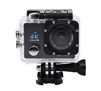 LuckyZA 4K 1080p wifi fotocamera impermeabile telecomando 2.4G schermo da 2 pollici registrazione in loop digitale Action Cam videocamera con kit di accessori,Black