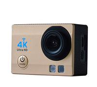 LuckyZA 4K 1080p wifi fotocamera impermeabile telecomando 2.4G schermo da 2 pollici registrazione in loop digitale Action Cam videocamera con kit di accessori,Gold