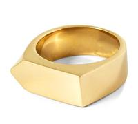 Lucleon by Trendhim Anello da uomo | acciaio chirurgico dorato | acciaio chirurgico 316L e rivestimento PVD | design danese | superficie lucidata | oro, 73mm, Metallo non prezioso, Nessuna pietra