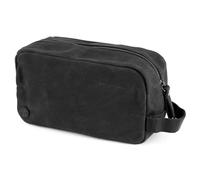 Lucleon by Trendhim - Borsa da toilette da uomo, roll-up, in tela cerata con dettagli in pelle e fodera in cotone, larghezza 85 mm, per viaggi, design danese, Nero