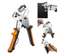 lucn Set di pinze professionali per punzonatura a mano, occhielli da 500 pezzi per tessuto/tappo/poster - Kit di strumenti per l'installazione di passacavo in metallo da 10 mm e 3/8"