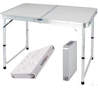 lucn Tavolo pieghevole leggero in alluminio 120 cm 4 piedi regolabile in altezza 3 impostazioni campeggio picnic barbecue con maniglia per il trasporto giardino esterno