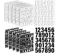 Lucomb 12 fogli 500 pezzi Lettere Termoadesive E Numero per Tessuti, Lettere Adesive da 5cm per Abbigliamento, Alfabeto PU, per Artigianato fai-da-te