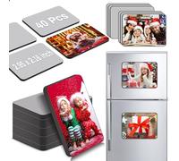 Lucomb 40 magneti a sublimazione vuoti, 5,5 x 7,5 cm, personalizzati per frigorifero, frigorifero, vuoti, adesivi per sublimazione, prodotti per fai da te, cucina, microonde, ufficio, parete porta