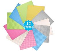 Lucomb Confezione da 11 strofinacci svedesi per cucina, altamente assorbenti, riutilizzabili, in spugna di cellulosa, stracci da cucina per asciugare i piatti, pulire le superfici, lavabili in