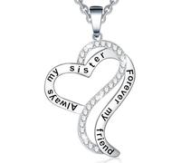 Lucphiler & Co. Collana con ciondolo a forma di cuore con scritta in lingua inglese "Always My Mother/Daughter/Sister/Aunt/Niece Forever My Friend", "Soul Sister" e "Bonus Mom", regalo di compleanno o