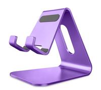 Lucrave Supporto da tavolo in alluminio compatibile con tutti gli smartphone iPhone 15 14 13 12 Mini Pro Max Xs XR X Se 8 7 6 6s Plus SE 5 5s, viola scuro