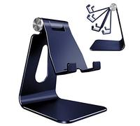 Lucrave Supporto per cellulare regolabile, supporto per telefono, culla, dock, supporto, accessori scrivania, tutti i telefoni cellulari-blu