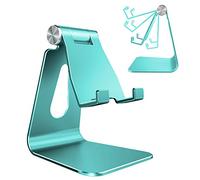 Lucrave Supporto per cellulare regolabile, supporto per telefono, culla, dock, supporto, supporto da tavolo in alluminio compatibile con telefono 13, 12, 11 Xs Max 8, 7, tutti i telefoni, verde menta