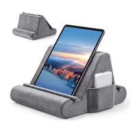 Lucrave - Supporto per tablet a forma di cuscino, cuscino morbido per il ginocchio, supporto per tablet per il letto con 3 angoli di visualizzazione, tasca, supporto per stilo, compatibile con iPad