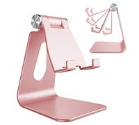Lucrave Supporto per Telefono Regolabile, Supporto per Telefono Multi-Angolo per iPhone 16 15 14 13 Pro Max 12 11 Xs Max X 8 7 6 Plus Samsung S10, Tutti gli Smartphone (Oro Rosa)