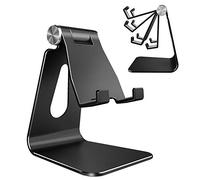 Lucrave Supporto Regolabile in Alluminio per iPhone SE 2/12/13 14 15 16 Pro Max/Plus/XS Max/XR, Samsung Galaxy S20/S10/S9/S8 e Altri Telefoni, Nero