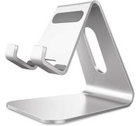 Lucrave Supporto Telefono, Porta Cellulare, Dock Telefono, Dock in Alluminio per iPhone 16 15 14 13 12 11 Pro Max Mini Xs Xr X Se 8 7 6 6s Plus SE 5 5S, Huawei, Samsung S10 S9 S8, Argento