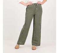 Lucrezia Sciortino Pantaloni a palazzo in lino gessato con elastico