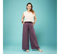 Lucrezia Sciortino Pantaloni palazzo in lino con elastico anche Petite