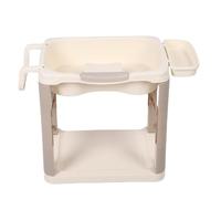 Lucute Hair Wash Bashin Sdraiato Shampoo Ergonomico Riutilizzabile Vassoio con Ruote Universali per Comodino per Anziani, Disabili, Incinta, Ferita, Costretto a Letto (BROWN)