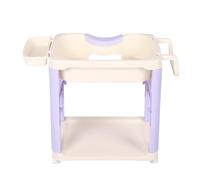 Lucute Hair Wash Bashin Sdraiato Shampoo Ergonomico Riutilizzabile Vassoio con Ruote Universali per Comodino per Anziani, Disabili, Incinta, Ferita, Costretto a Letto (PURPLE)