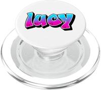 Lucy Graffiti Nome Personalizzato Blu Rosa Donne Ragazze PopSockets PopGrip per MagSafe