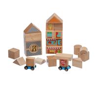 Lucy & Leo città - set di blocchi di legno con due macchinine, 25 pezzi