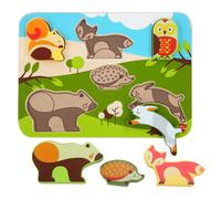 Lucy & Leo puzzle in legno ad incastro animali del bosco, 7 pezzi