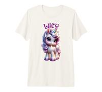 Lucy - Simpatico Unicorno per Ragazze, Nome Lucy Maglietta Premium