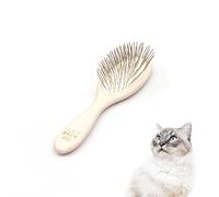 LucyBalu® Figaro Spazzola per gatti con setole metallo e legno I Bianco