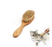 LucyBalu® Figaro Spazzola per gatti con setole naturali e legno I Naturale