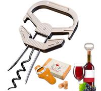LUCYLANKER Ah So Apribottiglie per Vino, Cavatappi per Vino Antico con Custodia Portatile in Pelle, Estrattore di Sughero a Due Punte con Apribottiglie per Intenditori di Vino da Stappare (02)