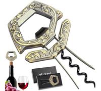 LUCYLANKER Apribottiglie Vino, Apribottiglie per Bottiglie Vino 3 in 1 Ah So, Cavatappi Bilama, Cavatappi Vecchie Annate con Apribottiglie per Birra, Regalo per Gli Amanti del Vino (Bronzo)